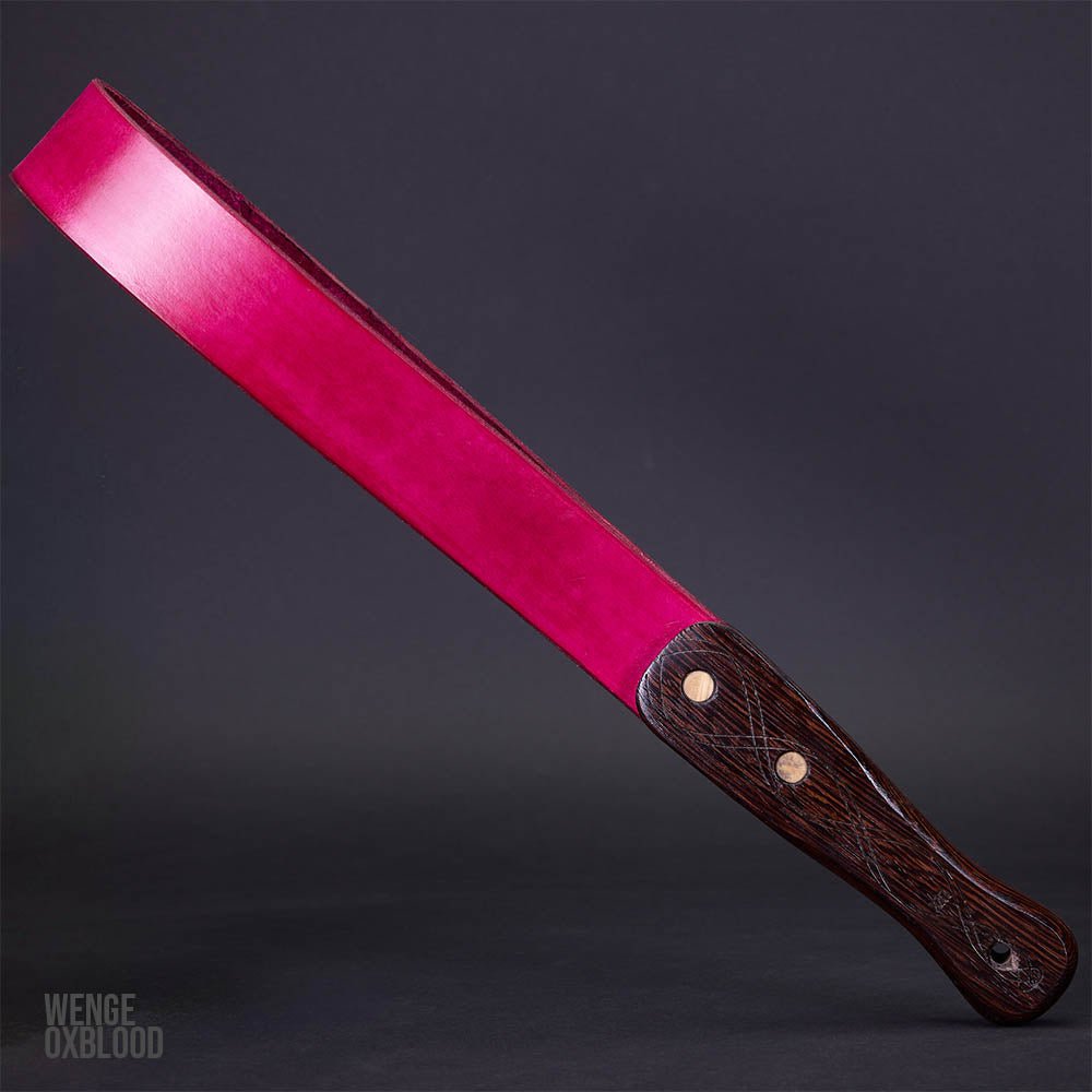 Wenge Leather Strap Spanking Paddle | Handmade BDSM by LVX Supply & Co