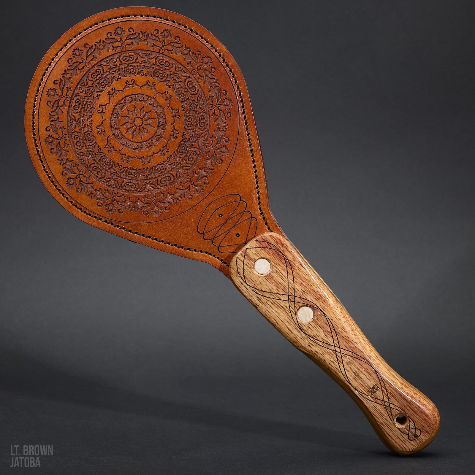 Classic Leather Paddle w/ Floral Engraving