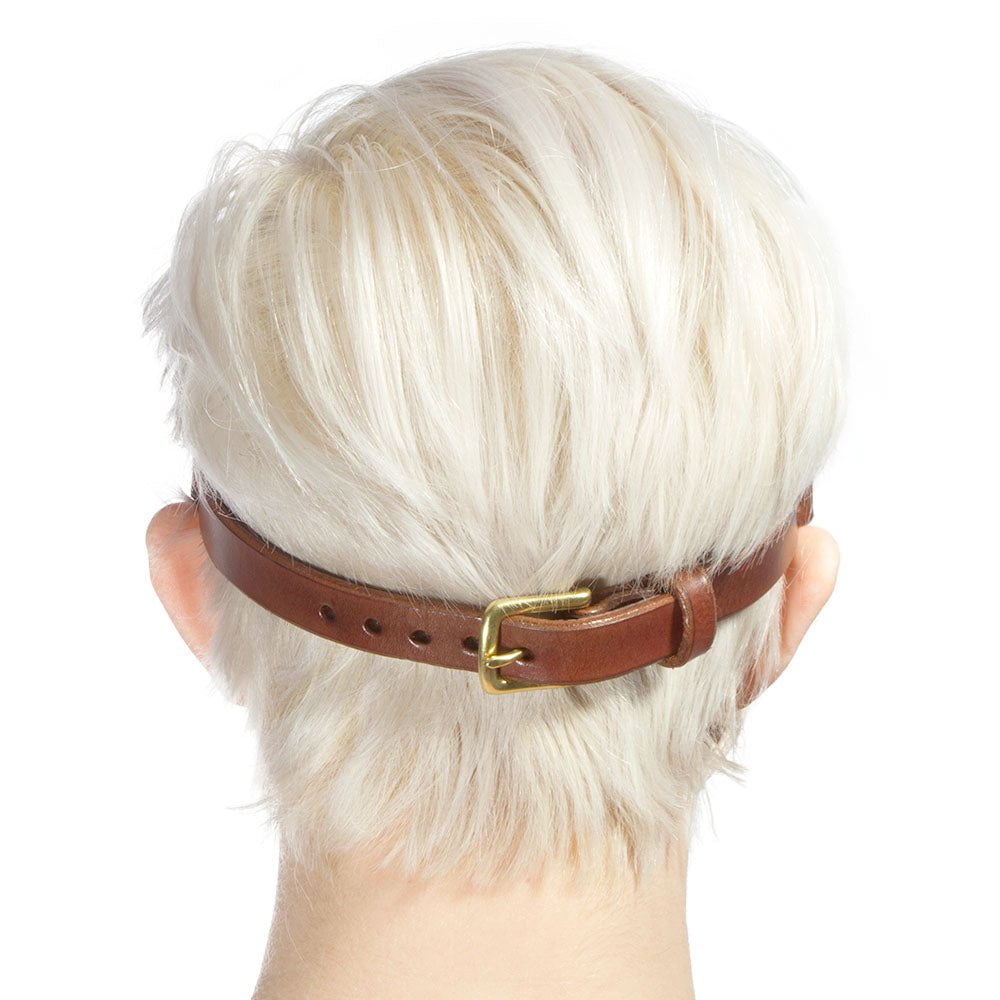 back view of Leather Handmaids Tale Gag