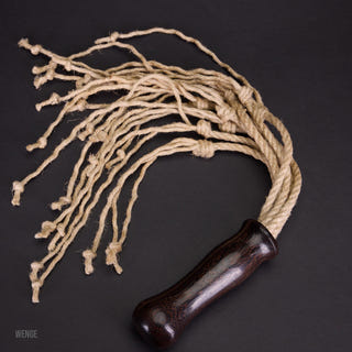 Wenge Knotted Hemp Rope Flogger |  BDSM Flogger w/ Exotic Hardwood Handle | LVX Supply & Co.