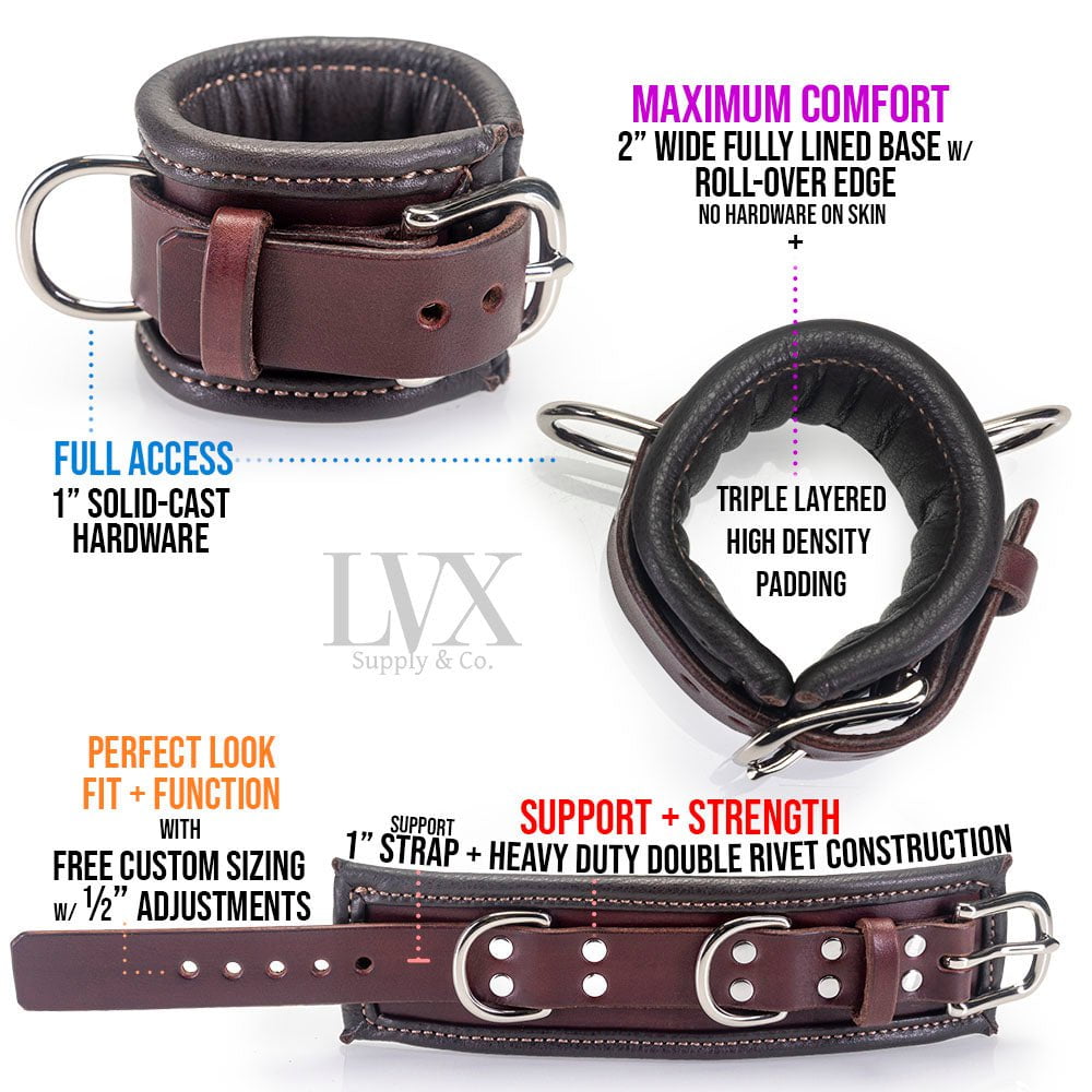 Padded Leather Bondage Cuffs | Luxury BDSM | LVX Supply &amp; Co.