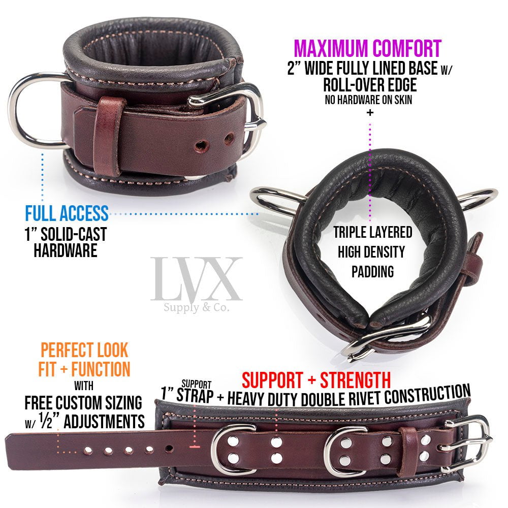 Padded Leather Bondage Cuffs | Luxury BDSM | LVX Supply & Co.