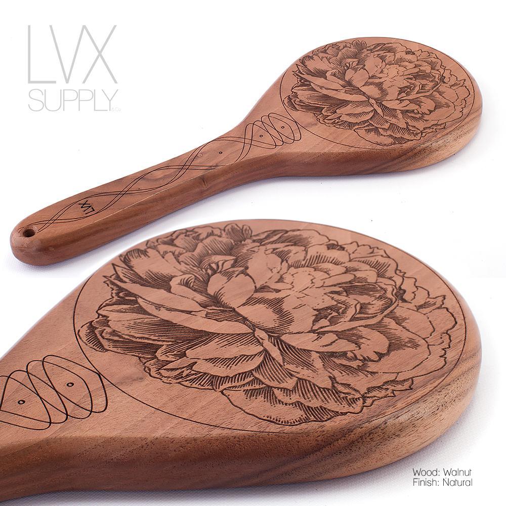 Oak (Kona) Peony Spanking Paddle | Wooden Paddle | BDSM Impact by LVX Supply &amp; Co