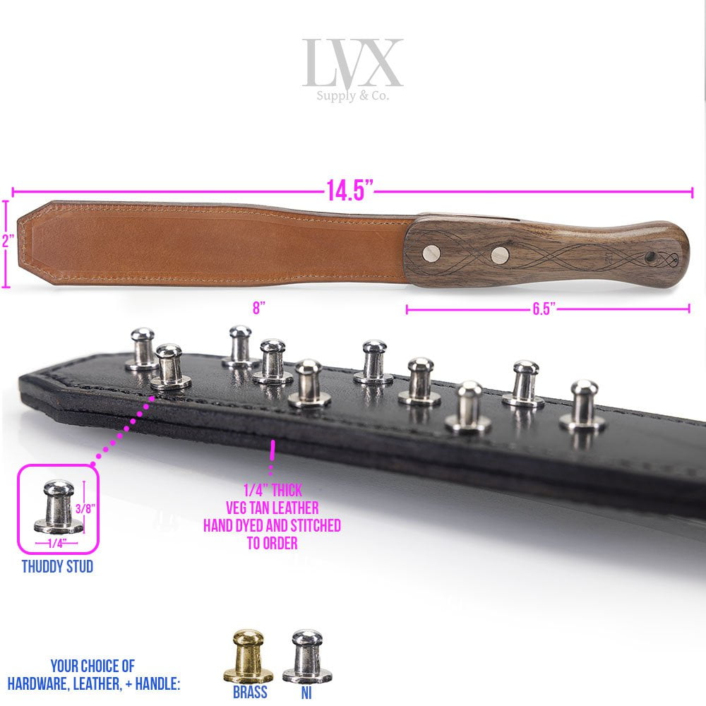 Studded Leather Spanking Paddle | BDSM Paddles by LVX Supply