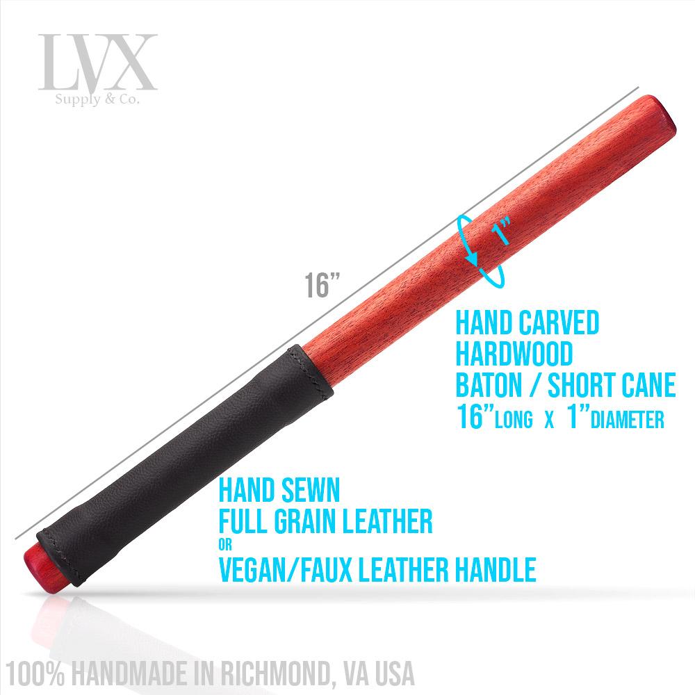 Mahogany Short Thuddy Spanking Cane | Handcrafted Wooden Canes by LVX Supply