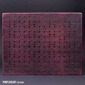 Purpleheart Ishidaki Kneeling Board w/ Byzantine Pattern | Custom BDSM LVX Supply