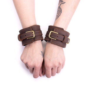 Quick-Release Bondage Cuffs Set | BDSM Leather | LVX Supply & Co. 