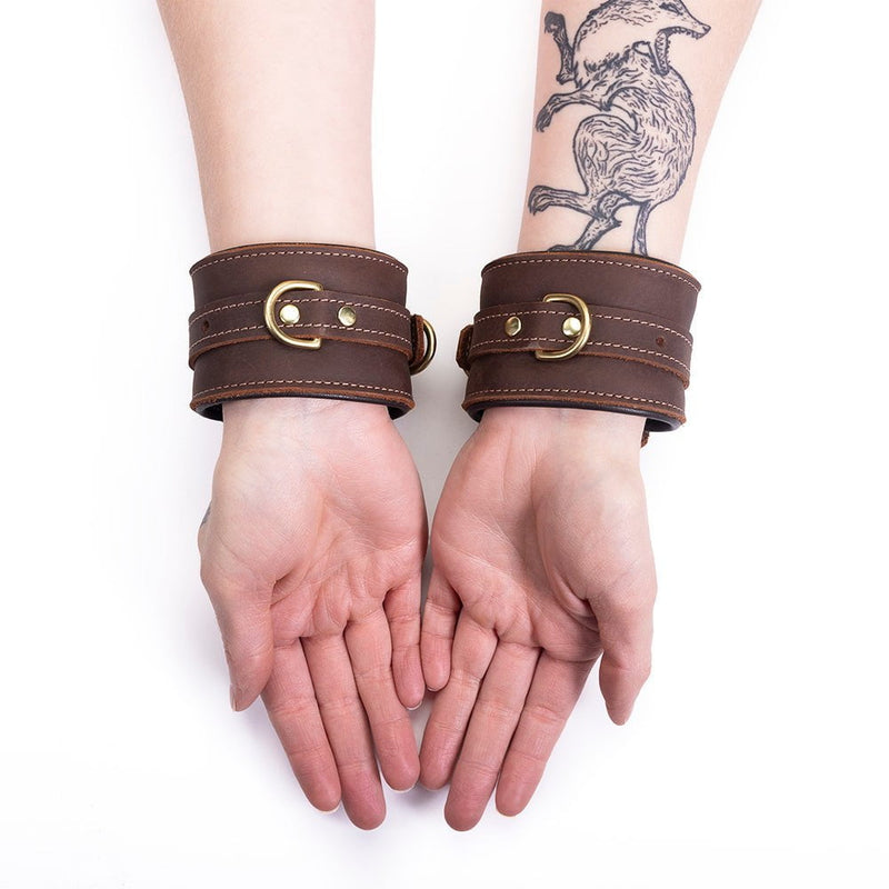 Quick-Release Bondage Cuffs Set | BDSM Leather | LVX Supply & Co. 