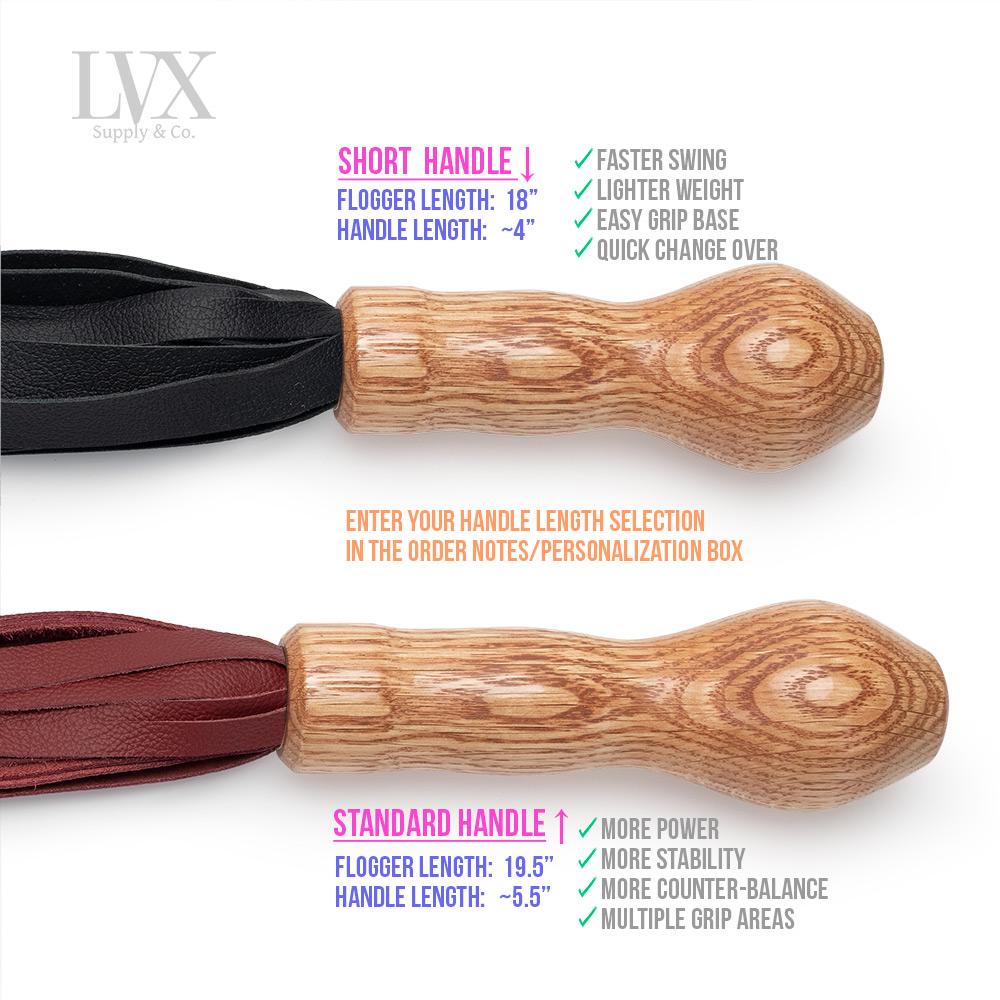 Leather Flogger with Exotic Hardwood Handle | LVX Supply & Co.