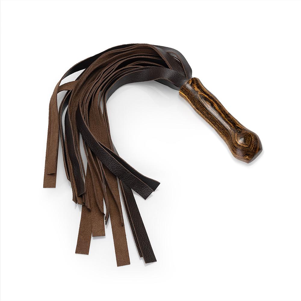 Leather Flogger with Exotic Hardwood Handle | LVX Supply & Co.