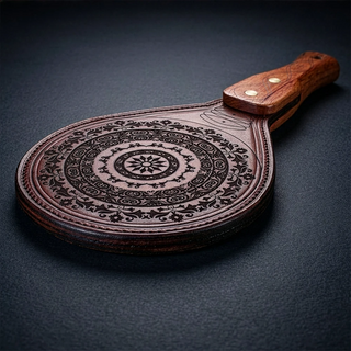 Classic Leather Paddle w/ Floral Engraving
