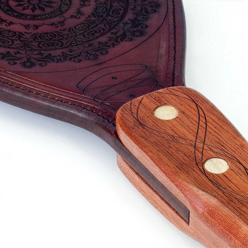 Classic Leather Paddle w/ Floral Engraving