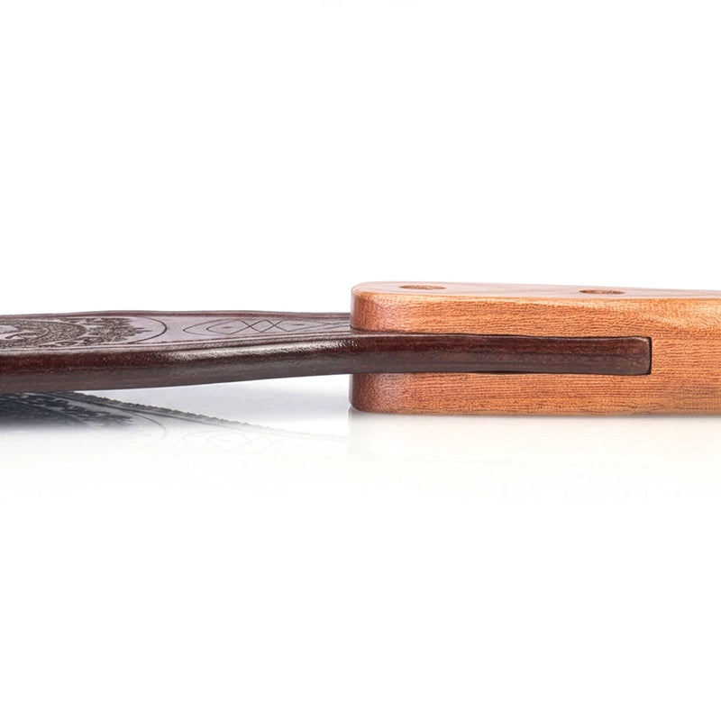 Classic Leather Paddle w/ Floral Engraving