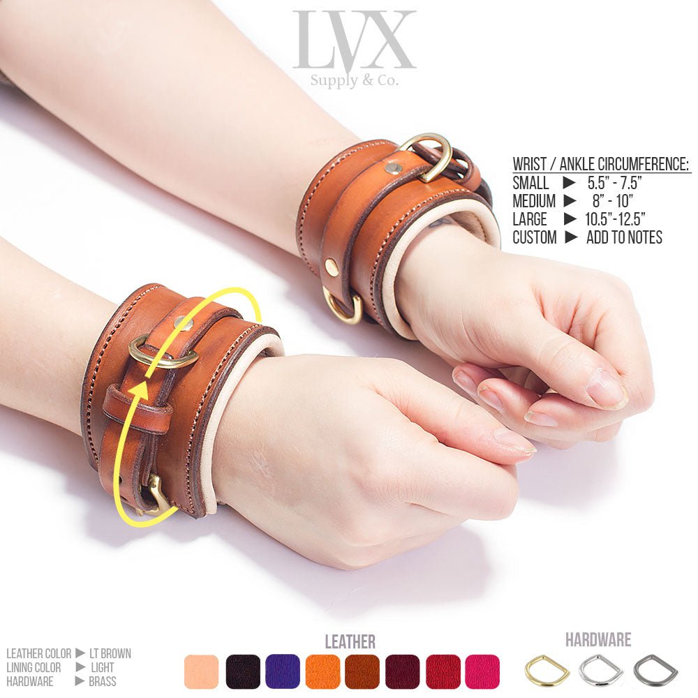 Padded Leather Bondage Cuffs | Luxury BDSM | LVX Supply & Co.