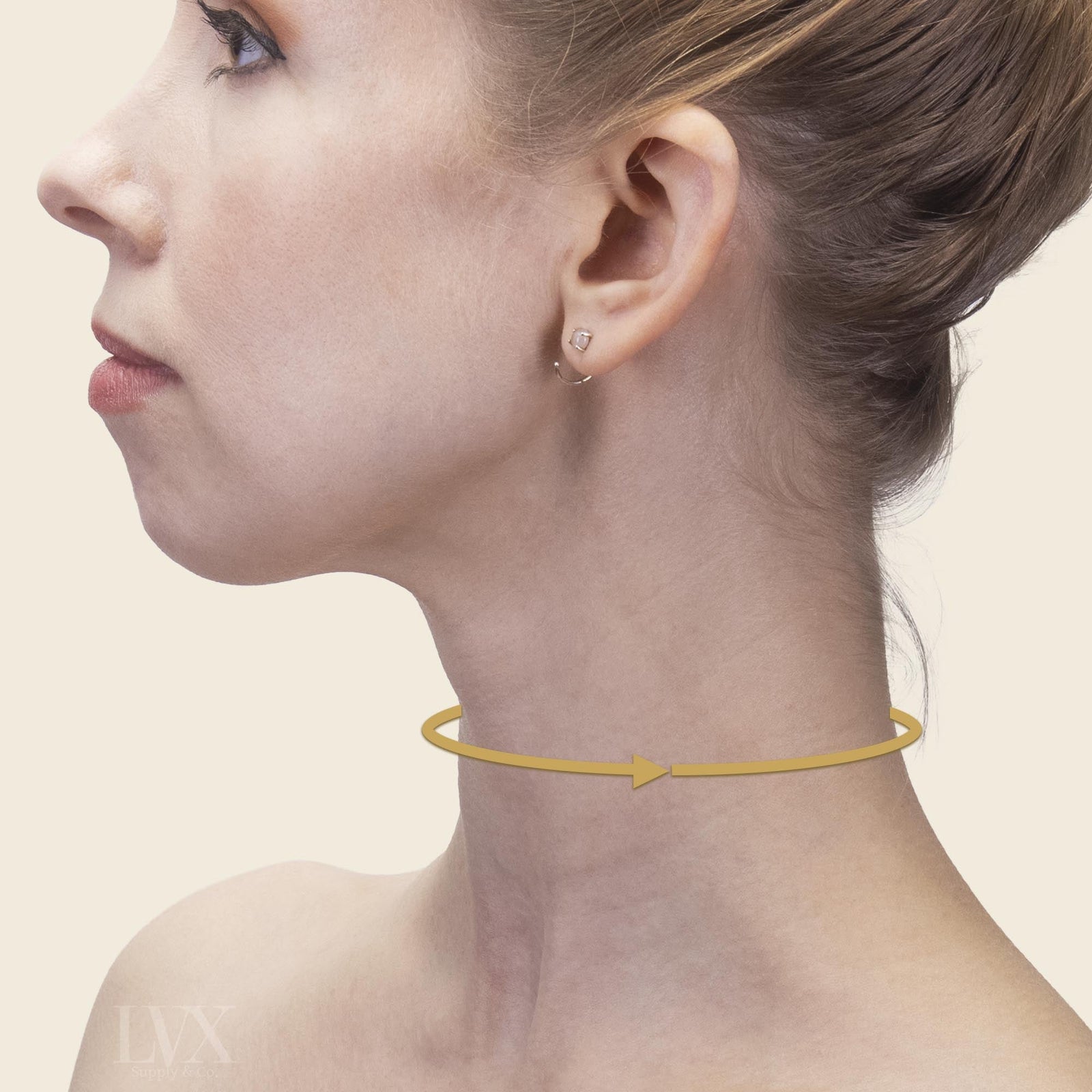 Model image showing measurement location for sizing collars at LVX Supply & Co