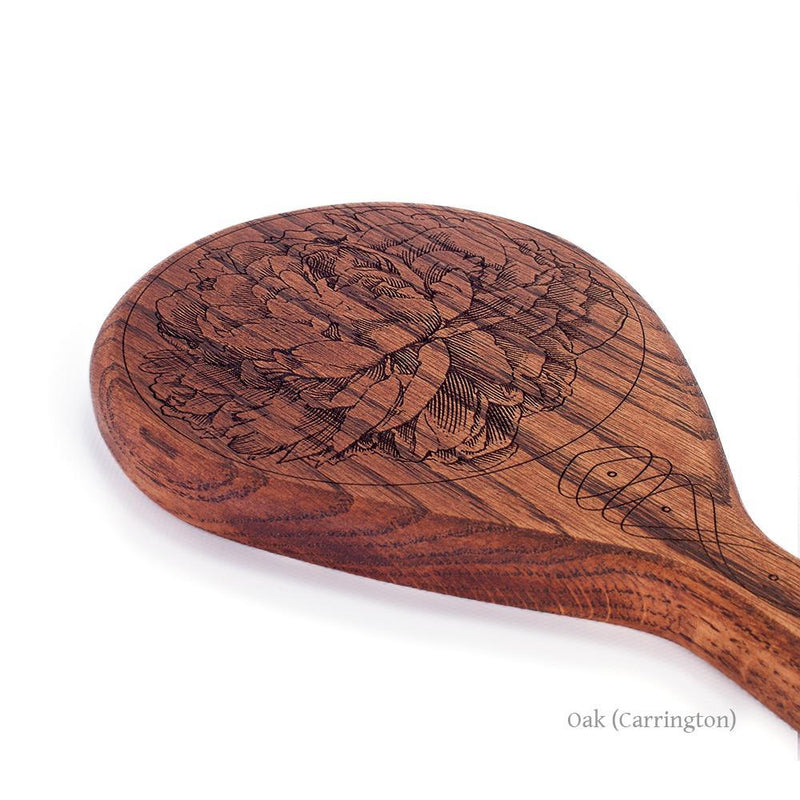 Oak (Kona) Peony Spanking Paddle | Wooden Paddle | BDSM Impact by LVX Supply & Co