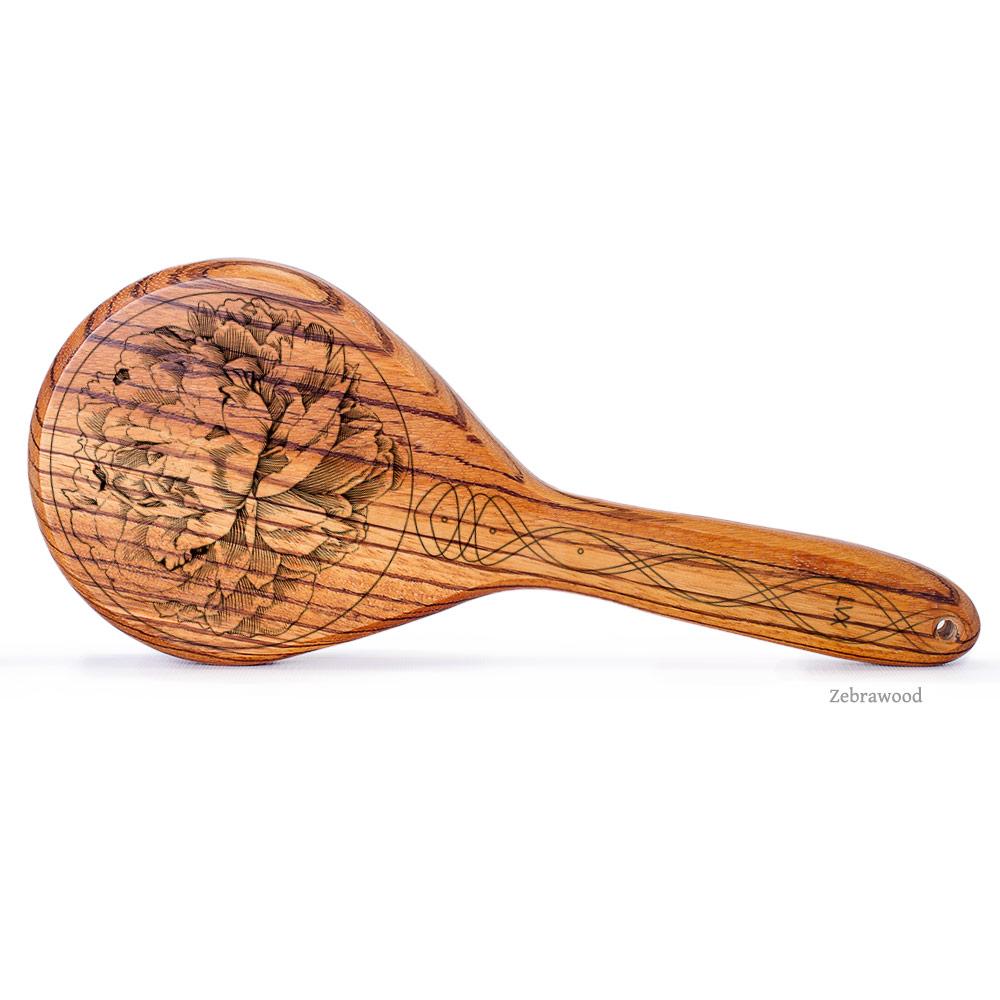 Oak (Kona) Peony Spanking Paddle | Wooden Paddle | BDSM Impact by LVX Supply &amp; Co