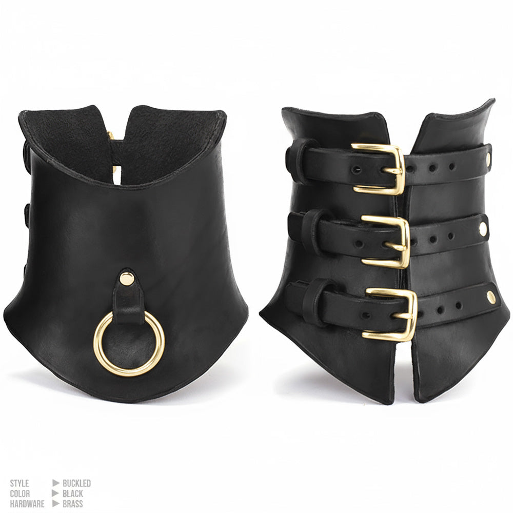 Molded Leather Posture Collar [Suede-Lined]