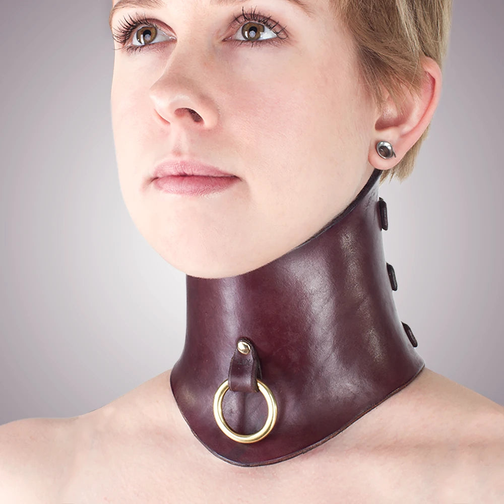 Molded Leather Posture Collar [Suede-Lined]