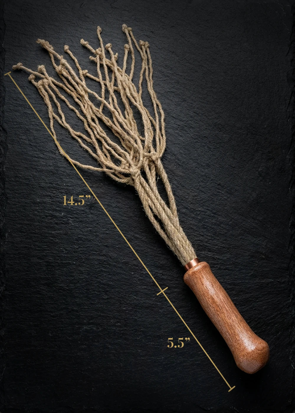 Hemp Rope Flogger [Vegan] sizing detail