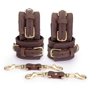 Collar & Cuffs Bondage Set | Leather BDSM | LVX Supply & Co.