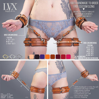 BDSM Thigh Cuffs | Leather Bondage | LVX Supply & Co