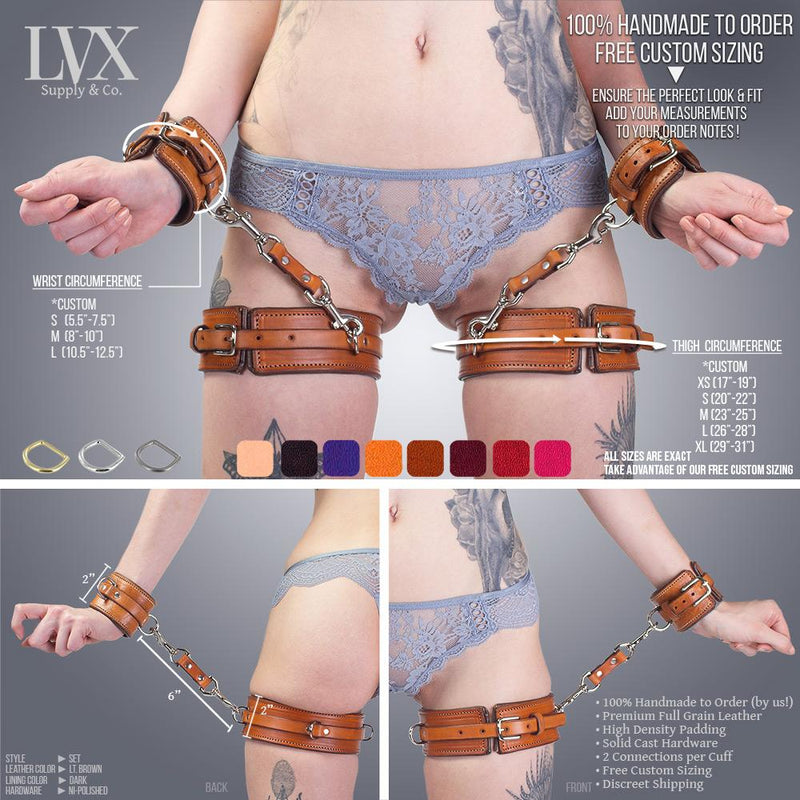 BDSM Thigh Cuffs | Leather Bondage | LVX Supply & Co