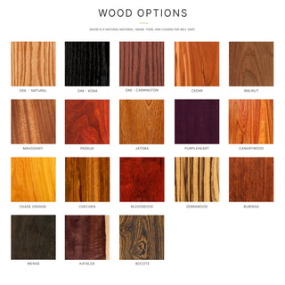 Available Wood Options from LVX Supply | Handmade BDSM
