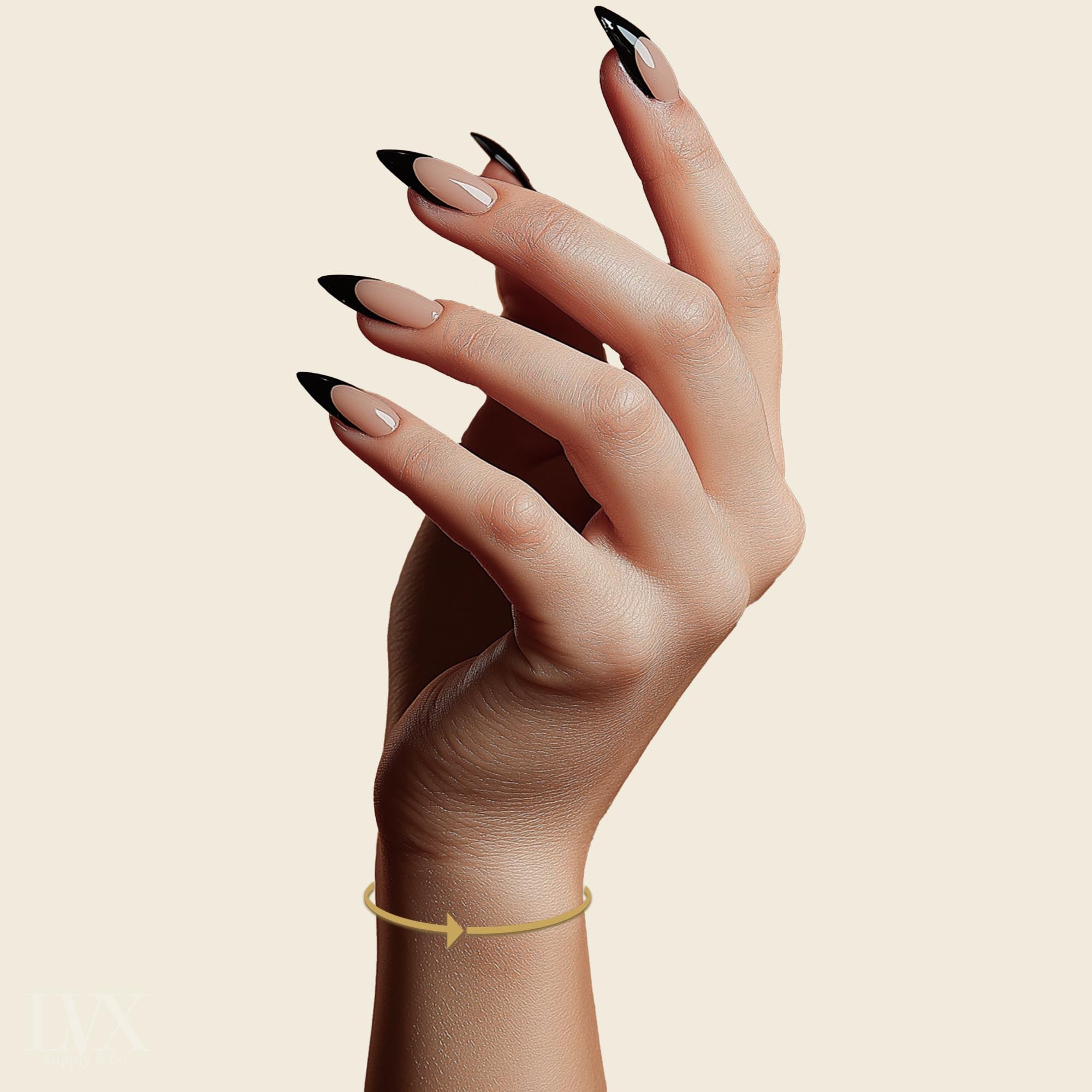 Diagram showing location to take wrist measurement for LVX Supply products