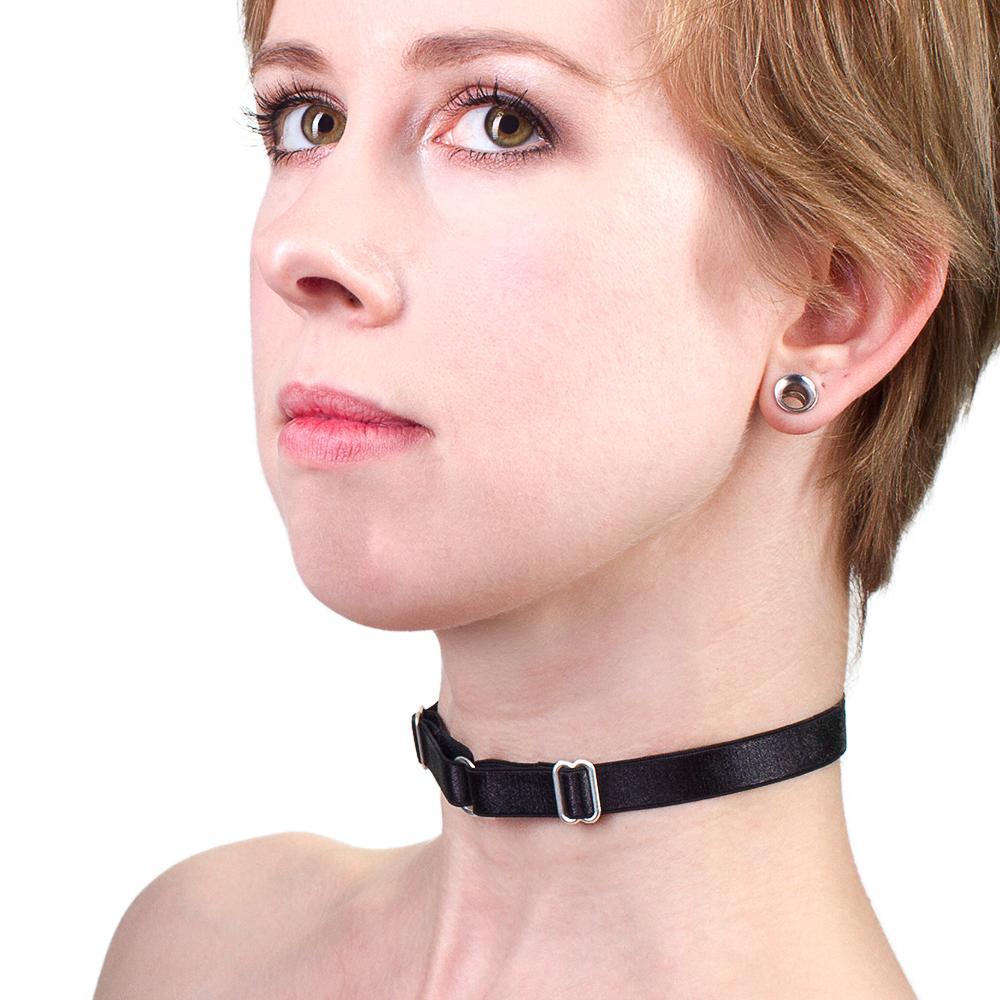 Onyx / Gold Minimal Satin Day Collar | Handmade Lingerie by LVX Supply & Co.