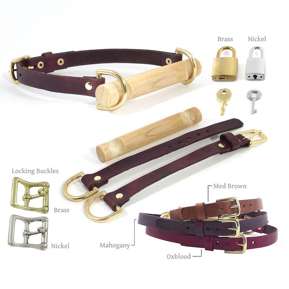 BDSM Locking Bit Gag -Wood &amp; Leather | LVX Supply &amp; Co.