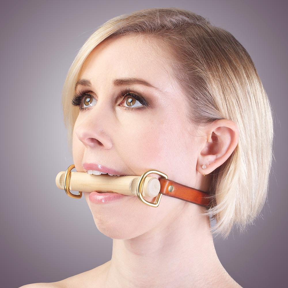 BDSM Locking Bit Gag -Wood & Leather | LVX Supply & Co.