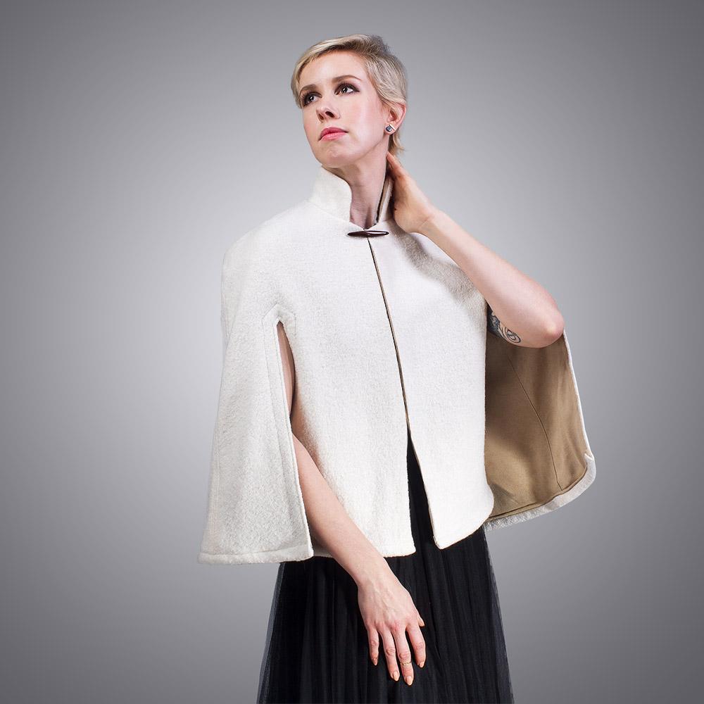 Lined Wool Capelet - 100% Handmade in Richmond, VA by LVX Supply & Co