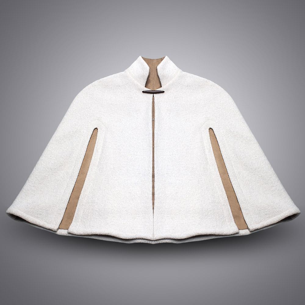 Imperial White Lined Wool Capelet - 100% Handmade in Richmond, VA by LVX Supply &amp; Co