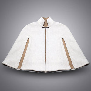 Imperial White Lined Wool Capelet - 100% Handmade in Richmond, VA by LVX Supply & Co