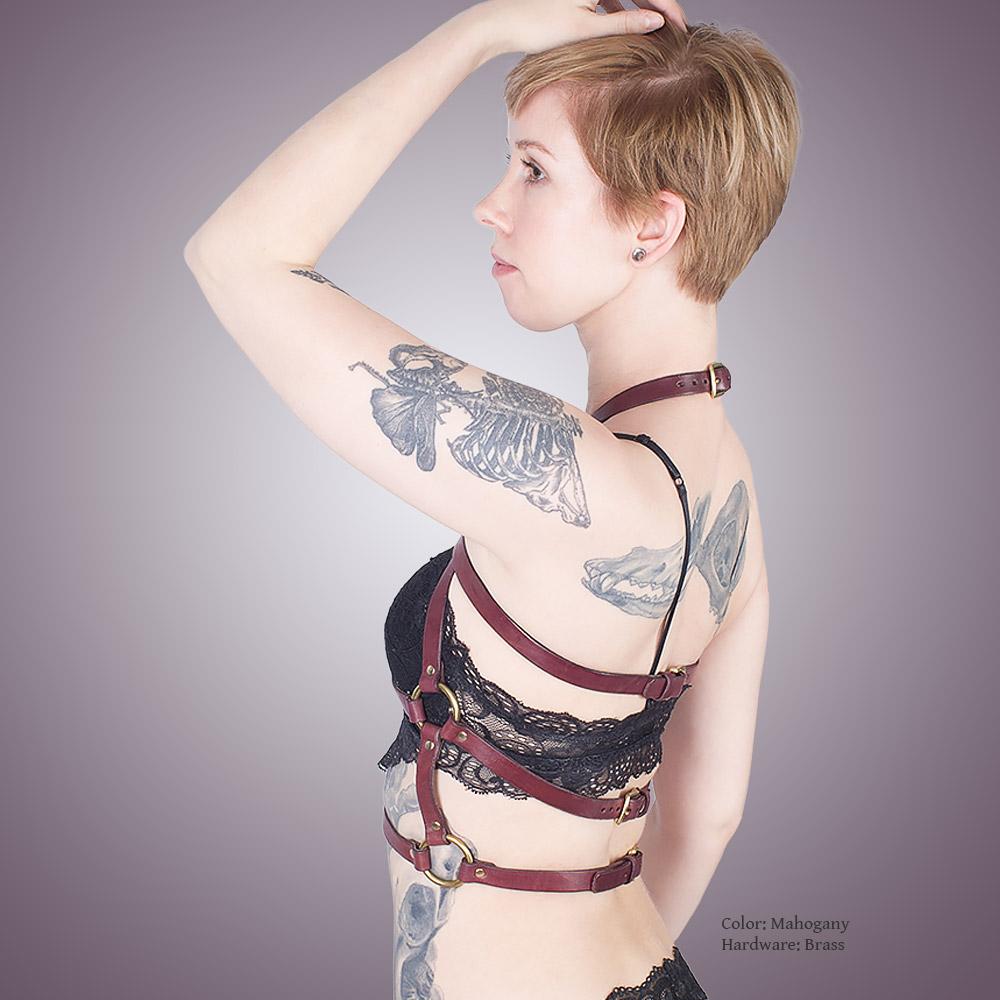 Leather Chest Harness [Suede-Lined]