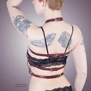 Leather Chest Harness [Suede-Lined]