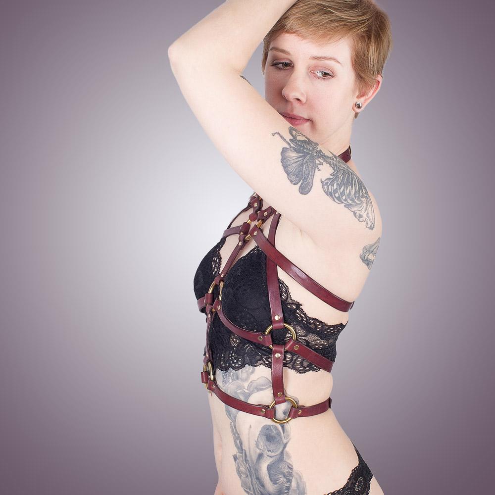 Leather Chest Harness [Suede-Lined]