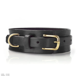 Classic BDSM Collar | Premium Suede Lined Leather Bondage Collar