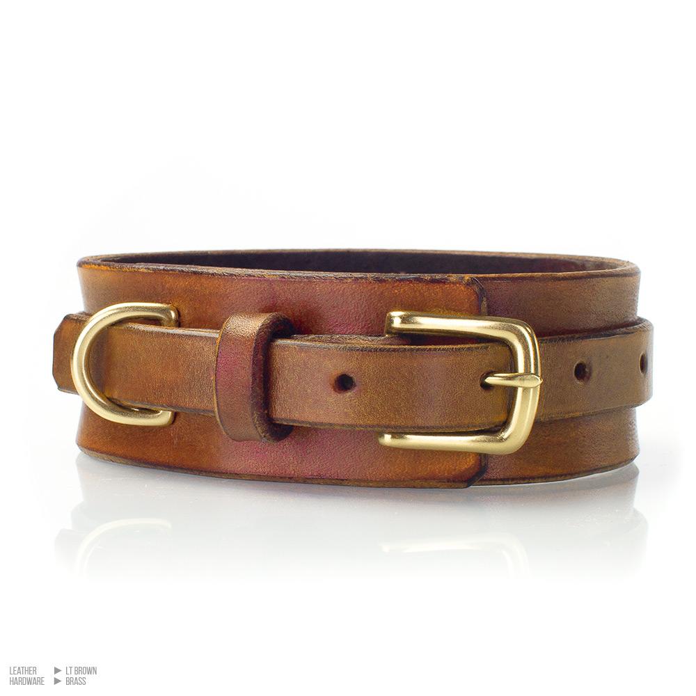 Classic BDSM Collar | Premium Suede Lined Leather Bondage Collar