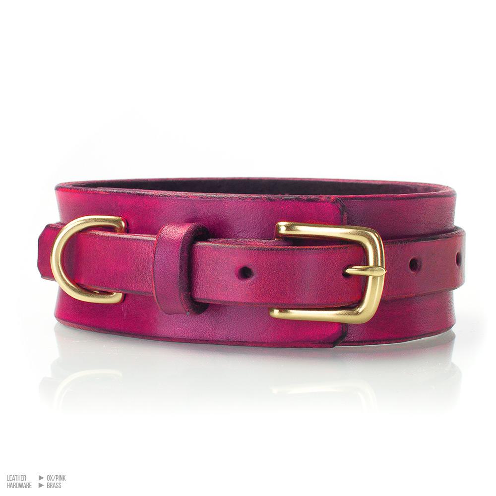 Classic BDSM Collar | Premium Suede Lined Leather Bondage Collar