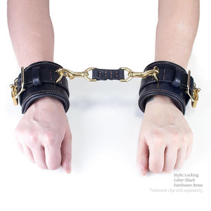 Sewn Leather Bondage Cuffs & Restraint Clip | Handmade BDSM by LVX Supply