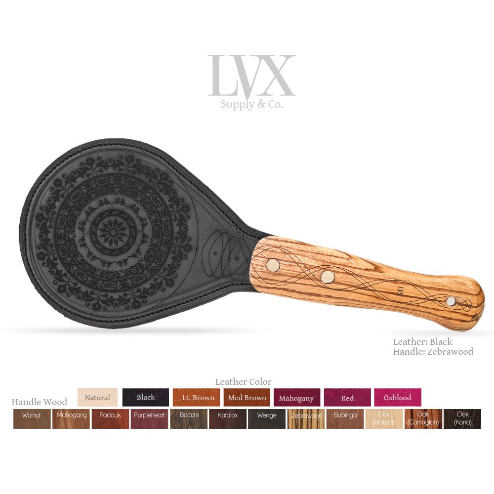 Classic Leather Paddle w/ Floral Engraving