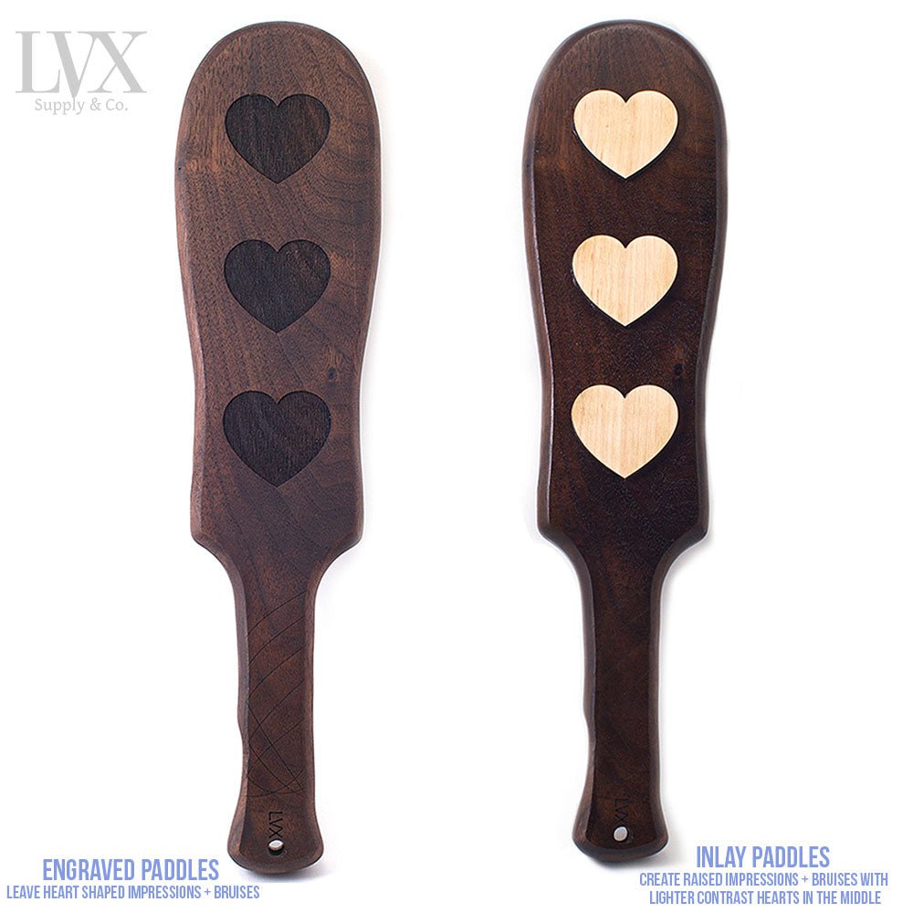 Hearts Spanking Paddle with 3D Inlay