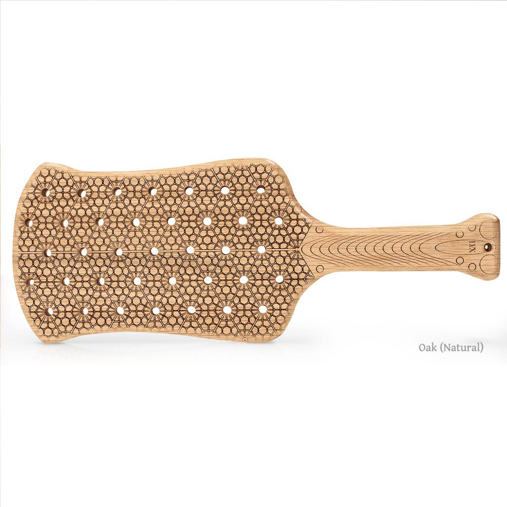 Oak (Natural) Hex Polka BDSM Spanking Paddle | Handmade Premium BDSM by LVX Supply