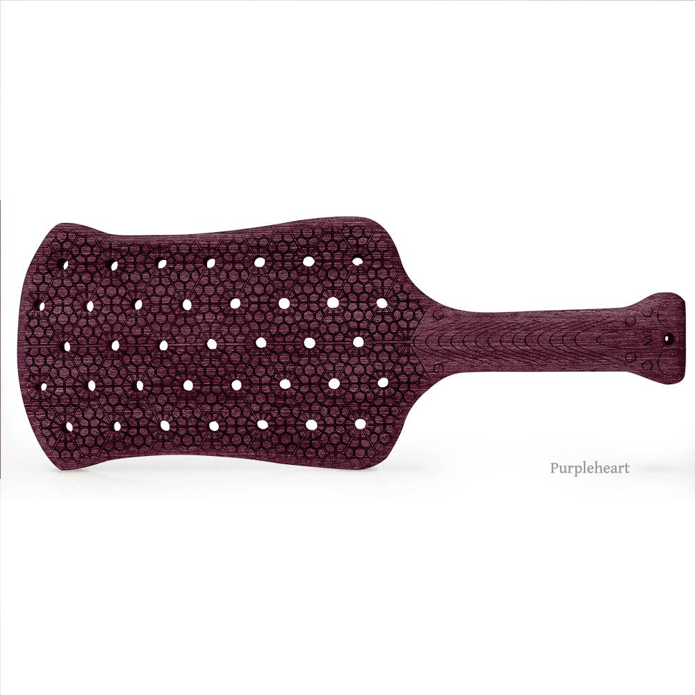 Purpleheart Hex Polka BDSM Spanking Paddle | Handmade Premium BDSM by LVX Supply
