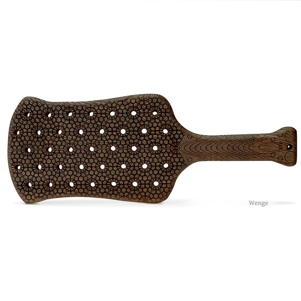 Wenge Hex Polka BDSM Spanking Paddle | Handmade Premium BDSM by LVX Supply