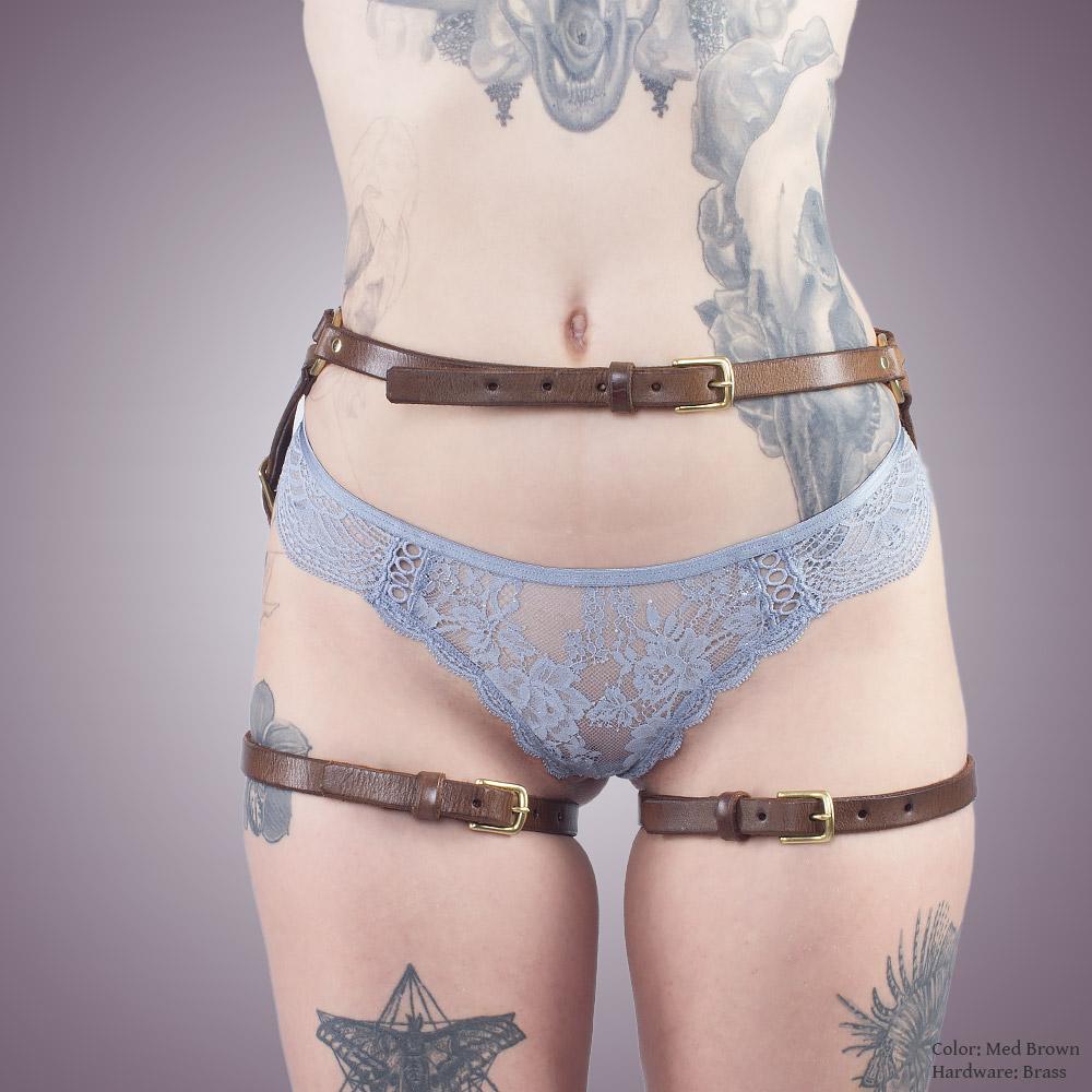 Classic Leather Hip Harness [Suede-Lined]