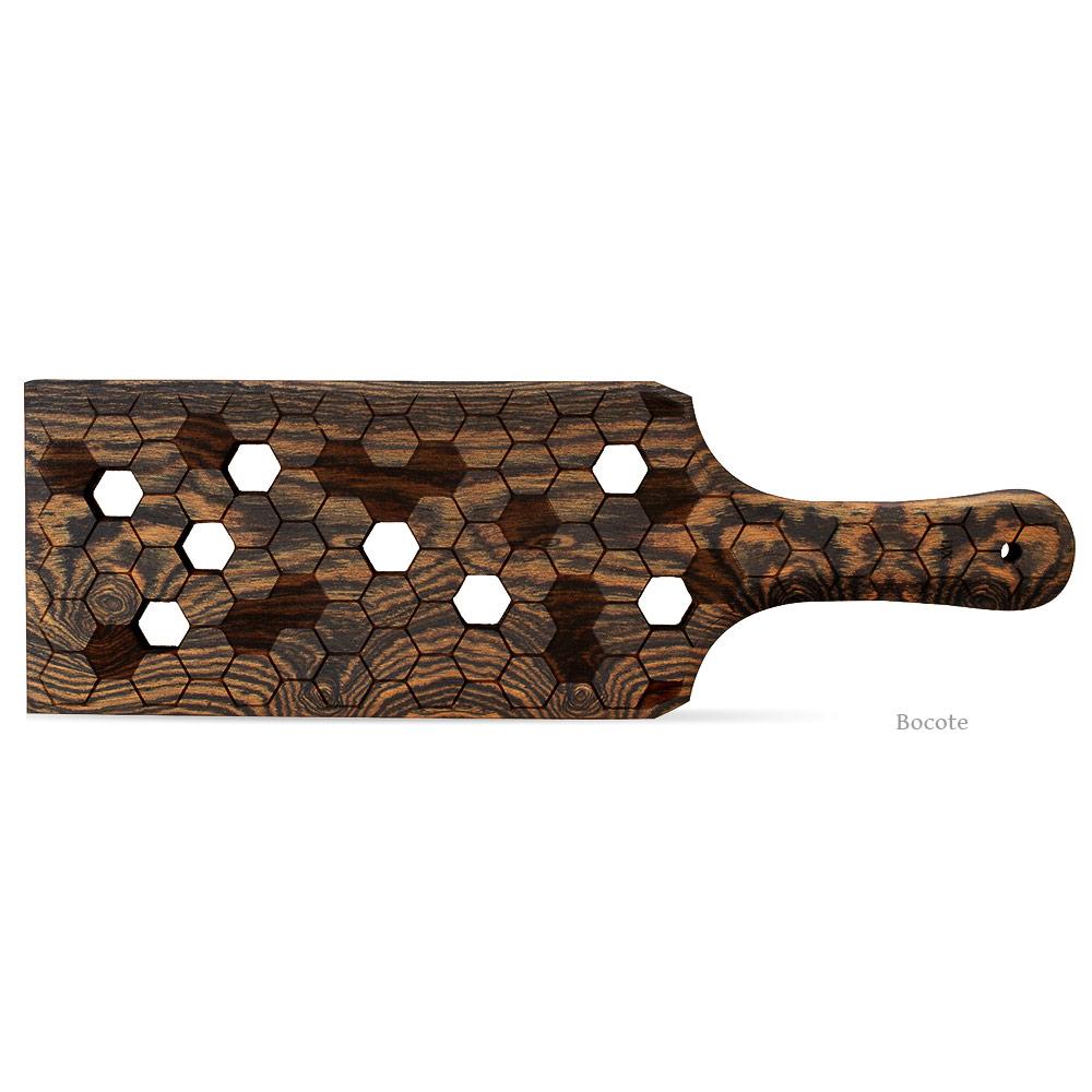 Bocote HoneyComb Paddle for BDSM Spanking and Impact | LVX Supply & Co. 