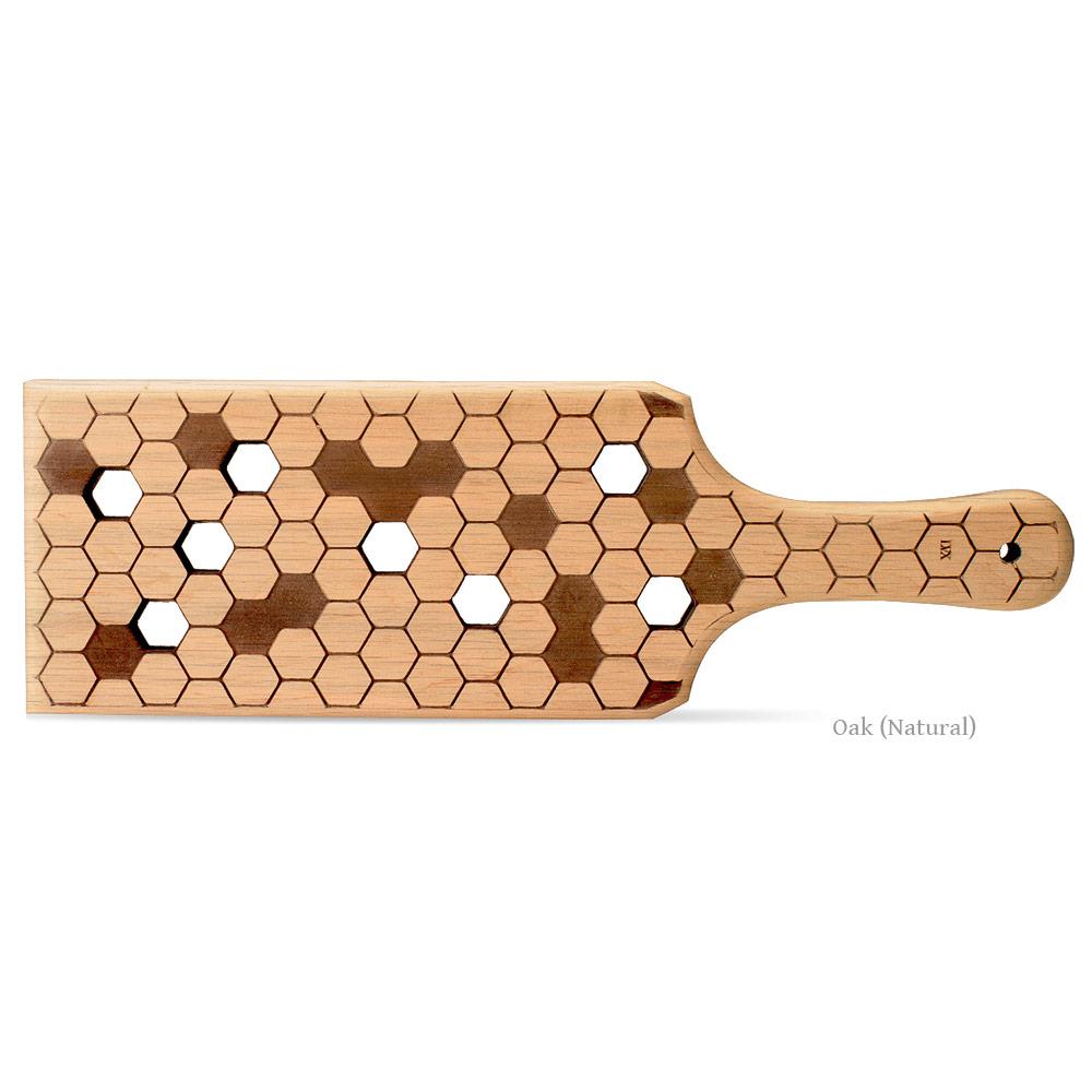 Oak (Natural) HoneyComb Paddle for BDSM Spanking and Impact | LVX Supply &amp; Co. 